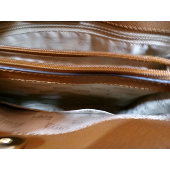 Michael Kors Hamilton large camel satchel shoulder bag purse - Picture 10 of 11